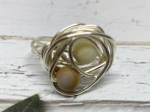 Matte Stoned Wire Ring ~ 5.5