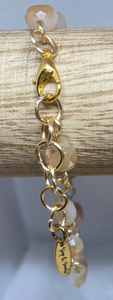 Peach and Gold Chain Bracelet