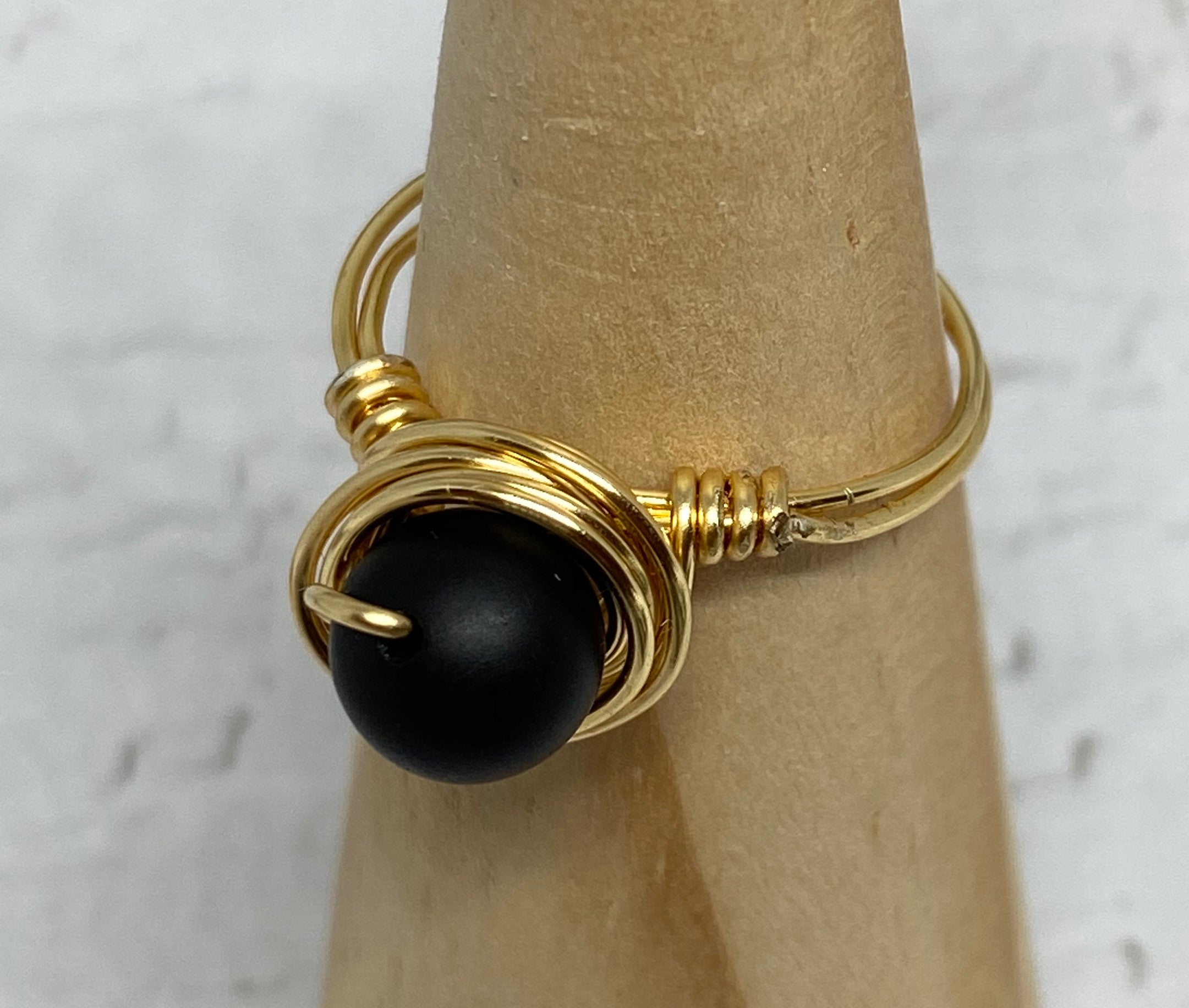 Black Matte Gold Wire Ring