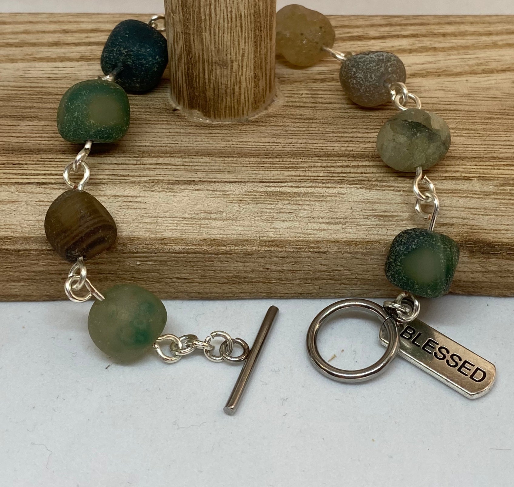 Earth Tone Inspirational Nugget Bracelet