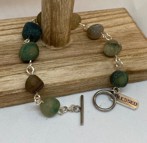 Earth Tone Inspirational Nugget Bracelet