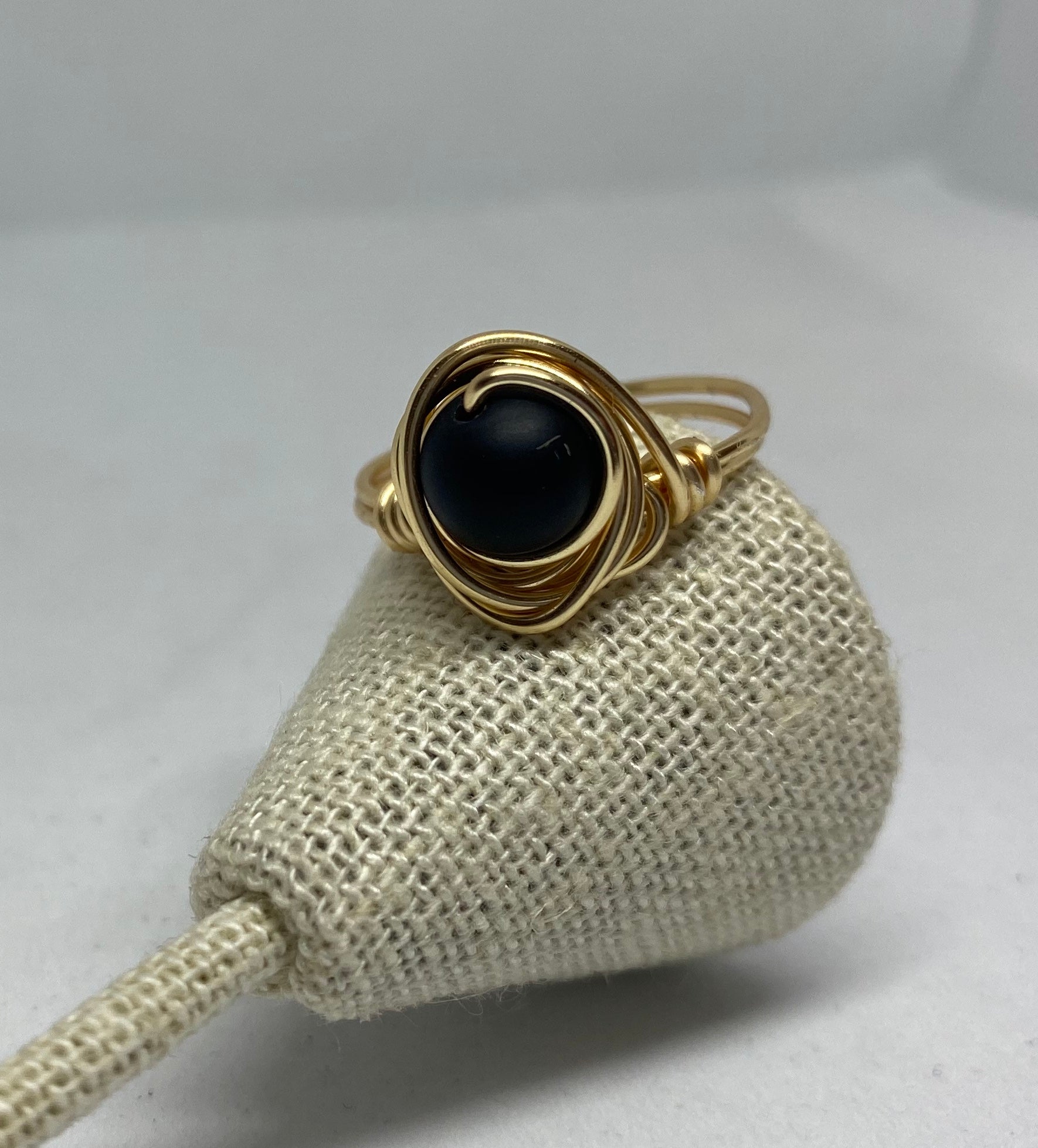 Black Matte Gold Wire Ring