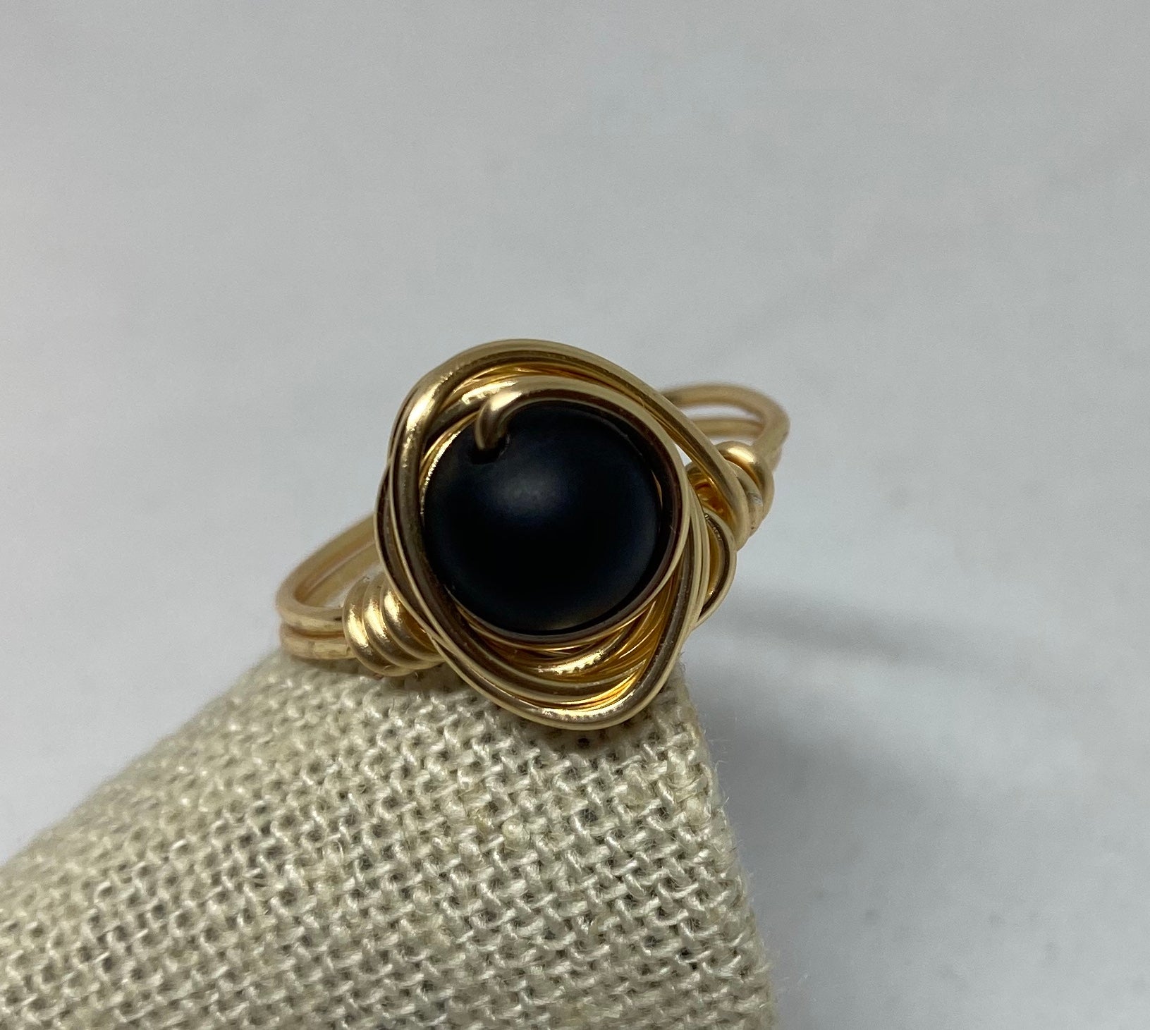 Black Matte Gold Wire Ring