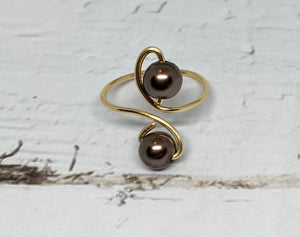 Double Pearl Midi Ring