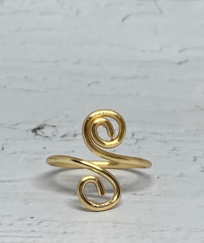 Simple Swirl Adjustable Midi Ring