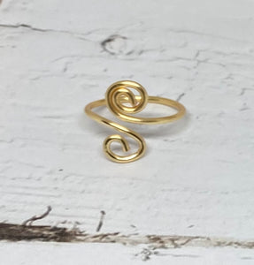 Simple Swirl Adjustable Midi Ring