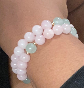 Jade and Rose Quartz Bracelet