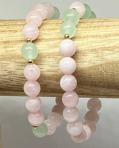 Jade and Rose Quartz Bracelet