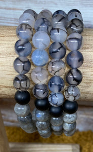 Gray Tri-Stone Bracelet