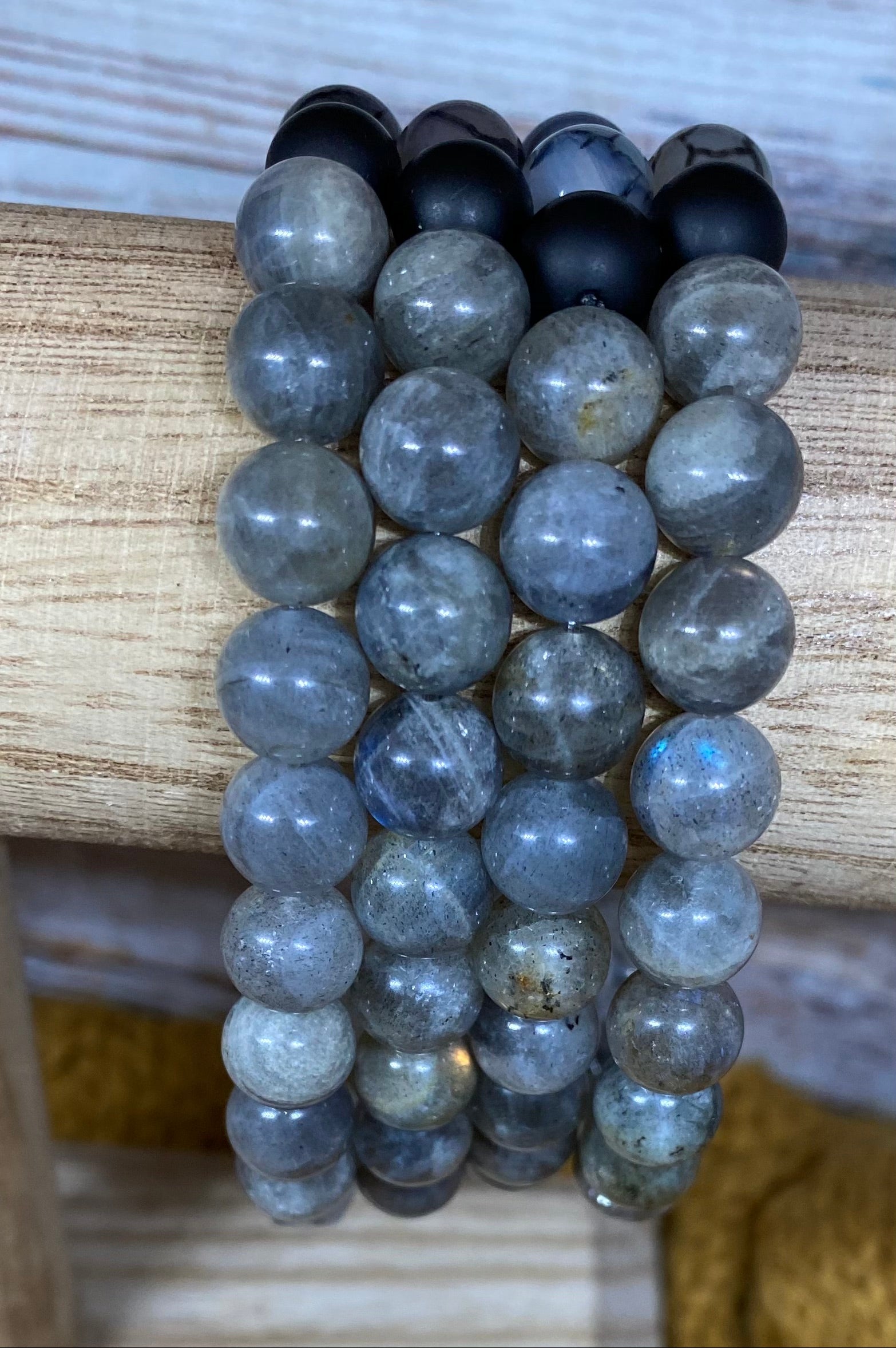 Gray Tri-Stone Bracelet