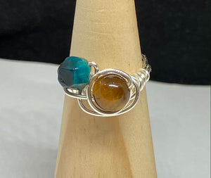 Blue & Yellow Tiger Eye Ring