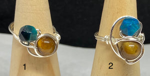 Blue & Yellow Tiger Eye Ring