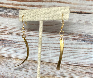 Brass Curved Dangle Earrings