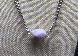 Single Dogtooth Amethyst Chain Necklace