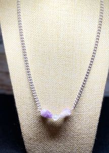 Amethyst & Cloudy Quartz Chain Necklace