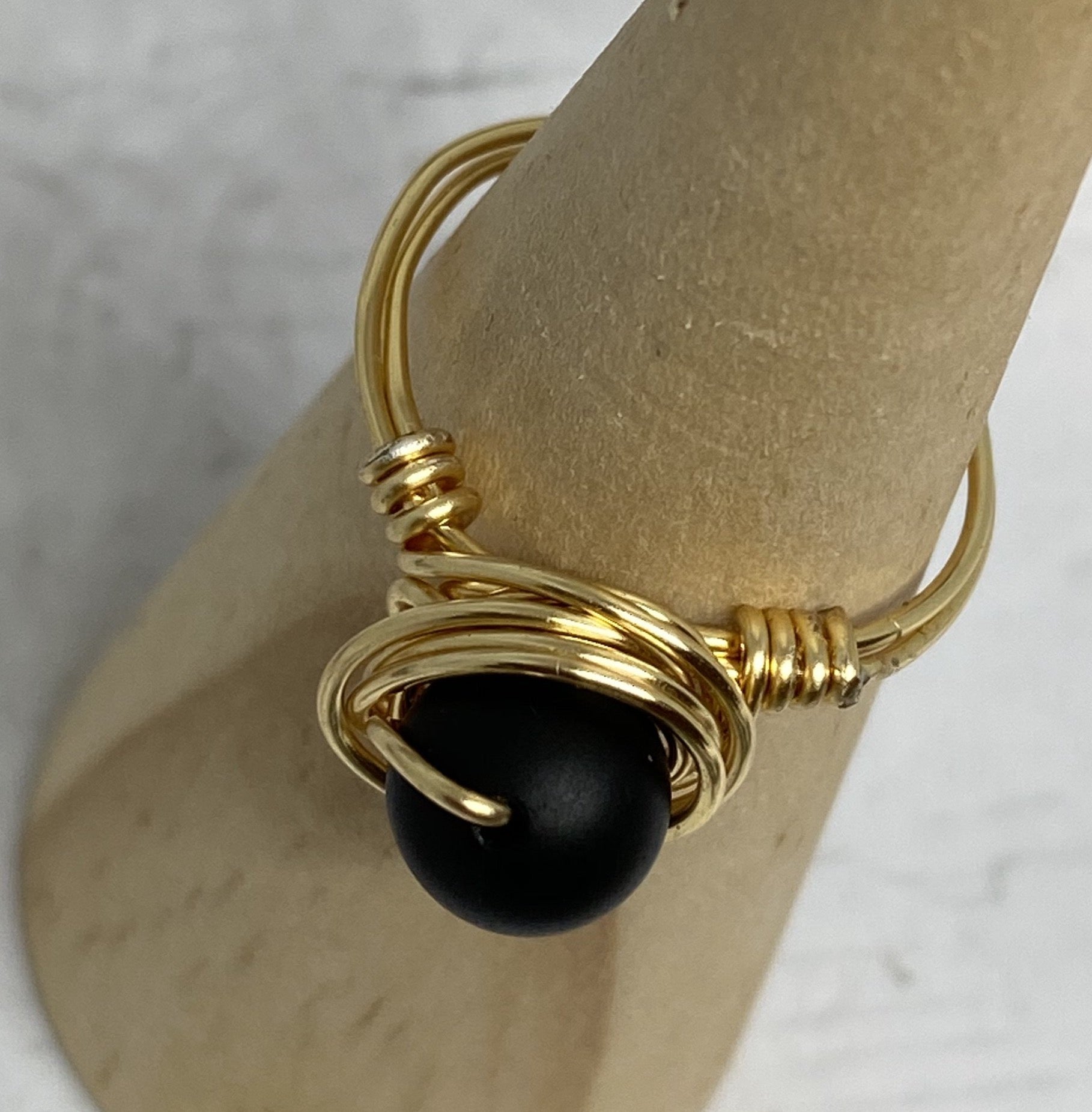 Black Matte Gold Wire Ring