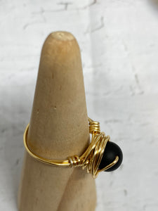 Black Matte Gold Wire Ring