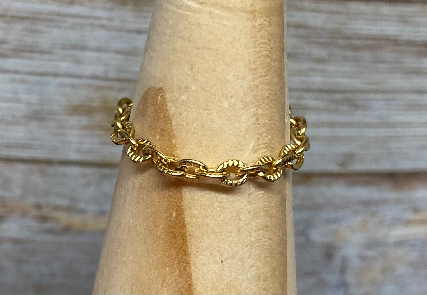 Gold Plated Stainless Steel Chain Ring